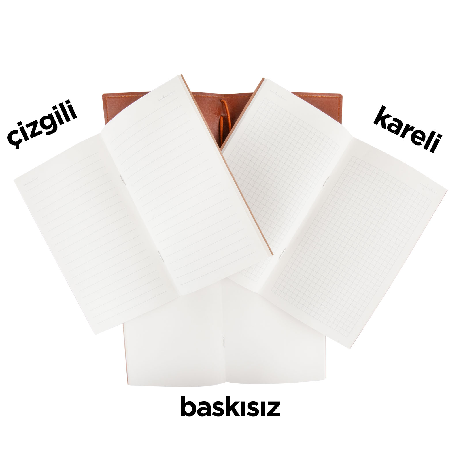 KUĞULU KAHVERENGİ TARİHSİZ DEFTER (11,5X20 CM)