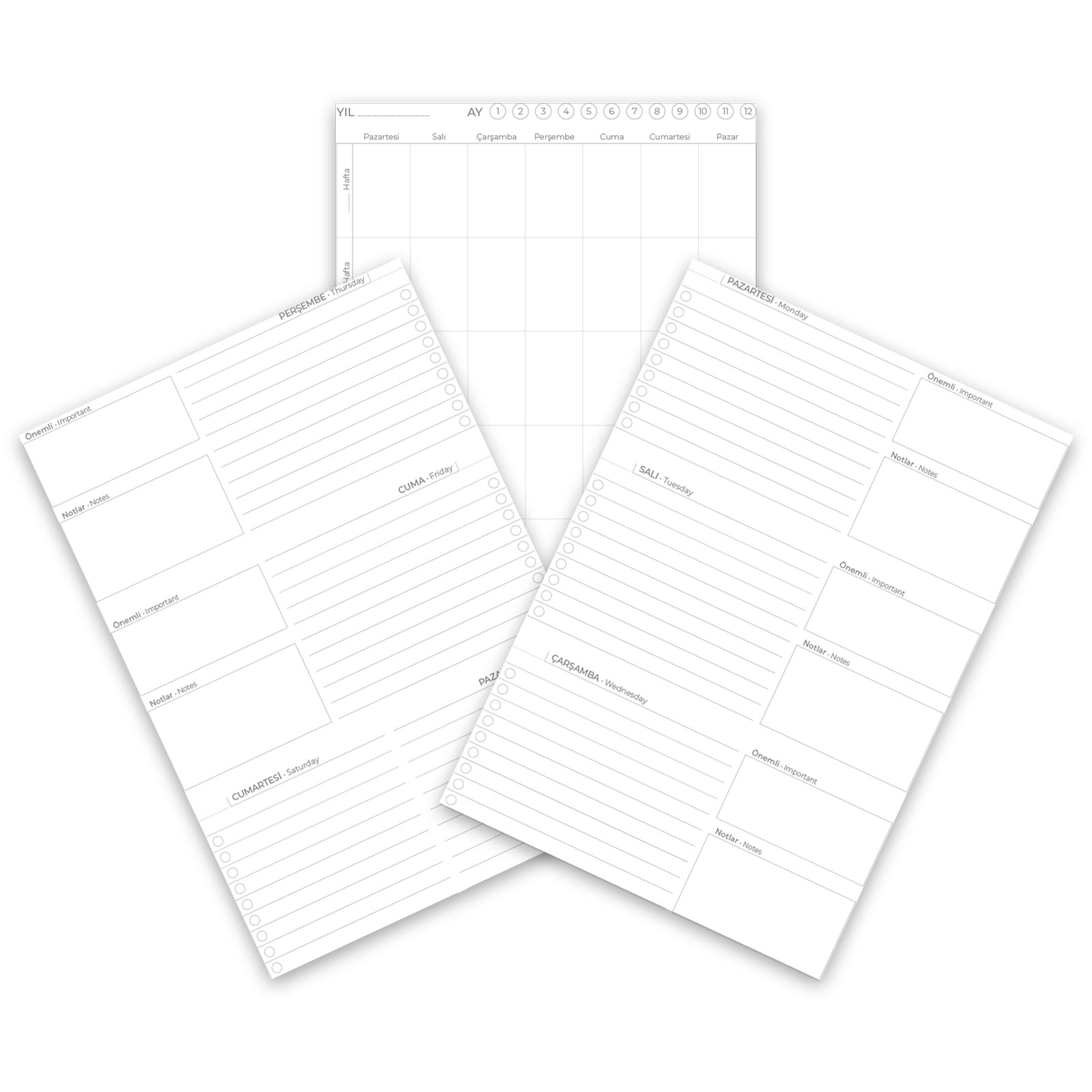 KOLEJ LACİVERT SPİRALLİ HAFTALIK PLANLAYICI (20x28 CM)