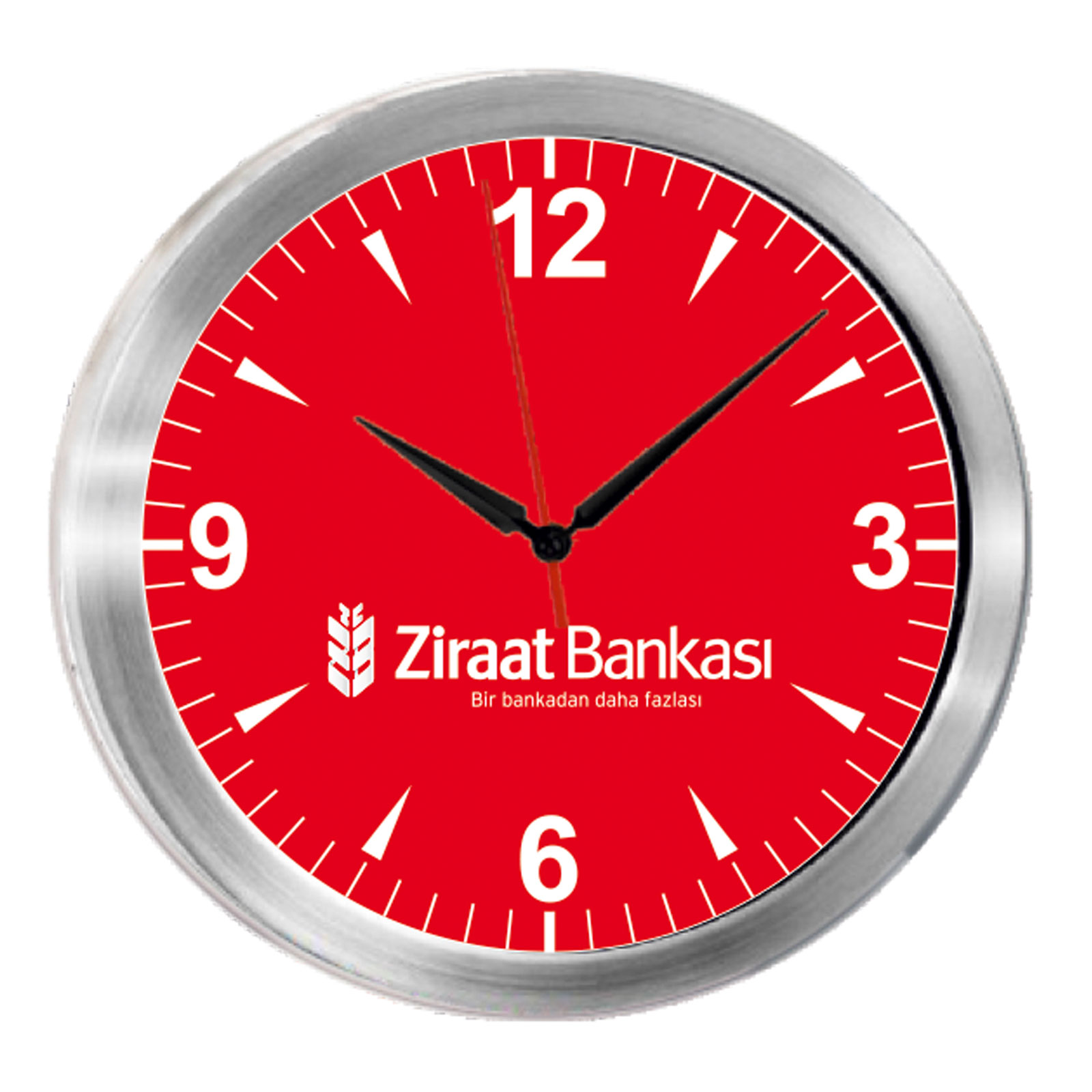 TRİTON091 GÜMÜŞ METAL KASA DUVAR SAATİ (350 MM)