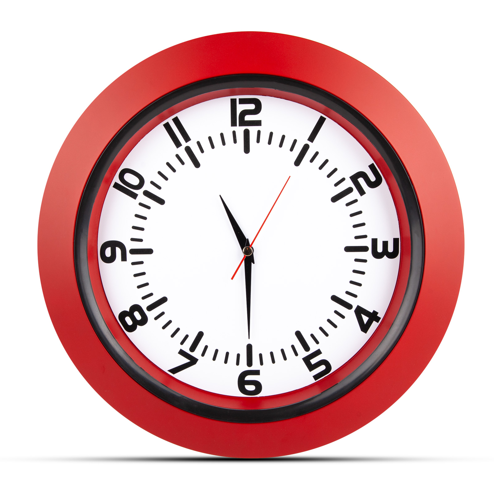 UMAY KIRMIZI PLASTİK KASA DUVAR SAATİ (350 MM)