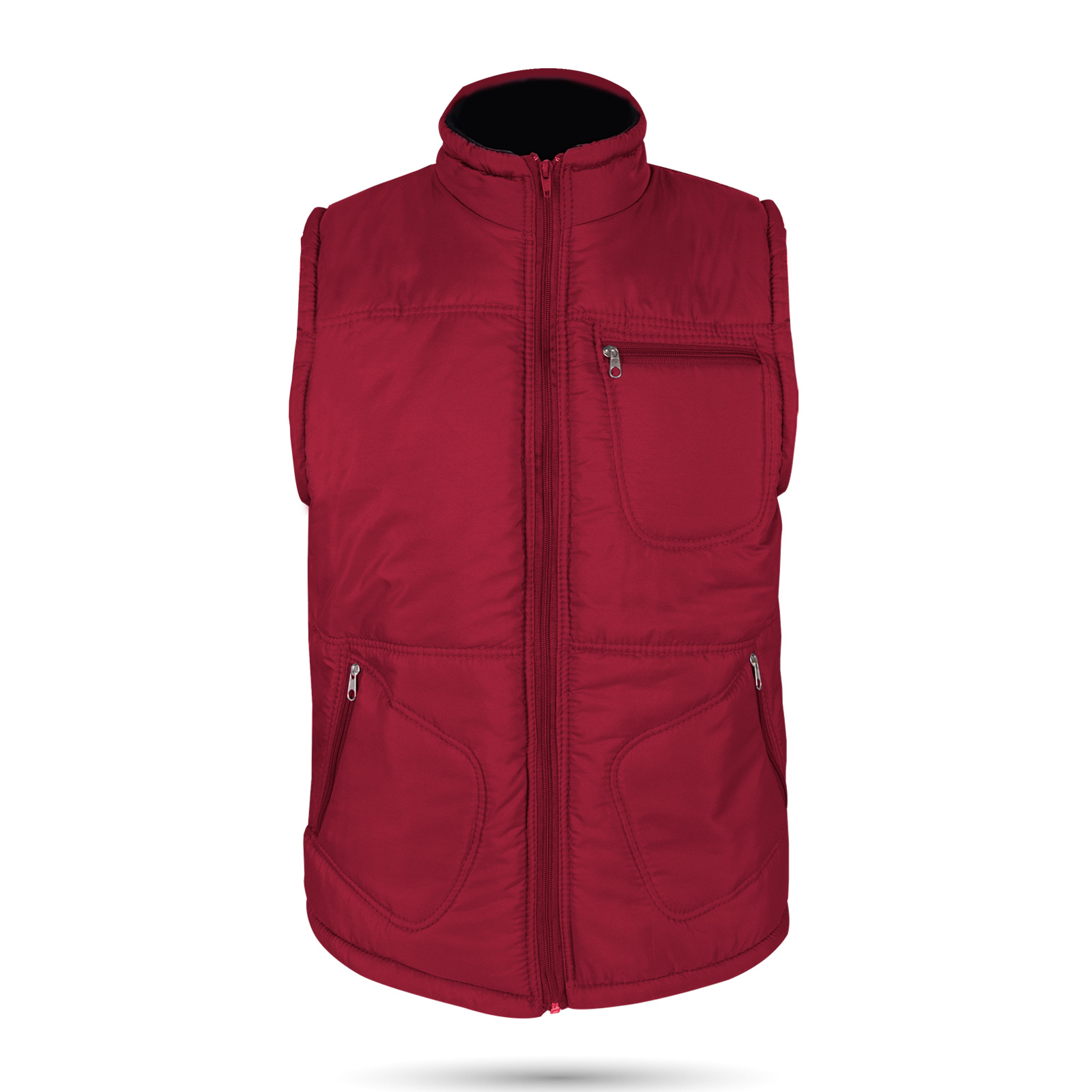 ALASKA  KIRMIZI  ÜÇ CEPLİ ŞİŞME YELEK  XXL